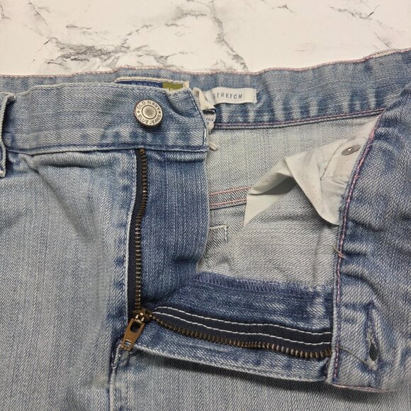 Old Navy Size 12 Y2K Light Wash Denim Blue Low Waist Stretch Jean Skirt - Picture 9 of 11